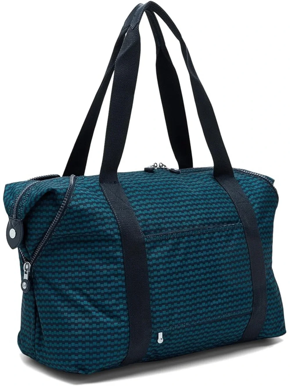 Kipling Art Medium Printed Tote Bag Navy Patterned Travel Tote with Luggage Slee
